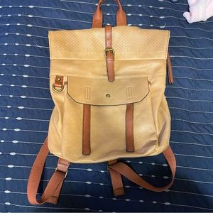 Brown Faux Leather Backpack
